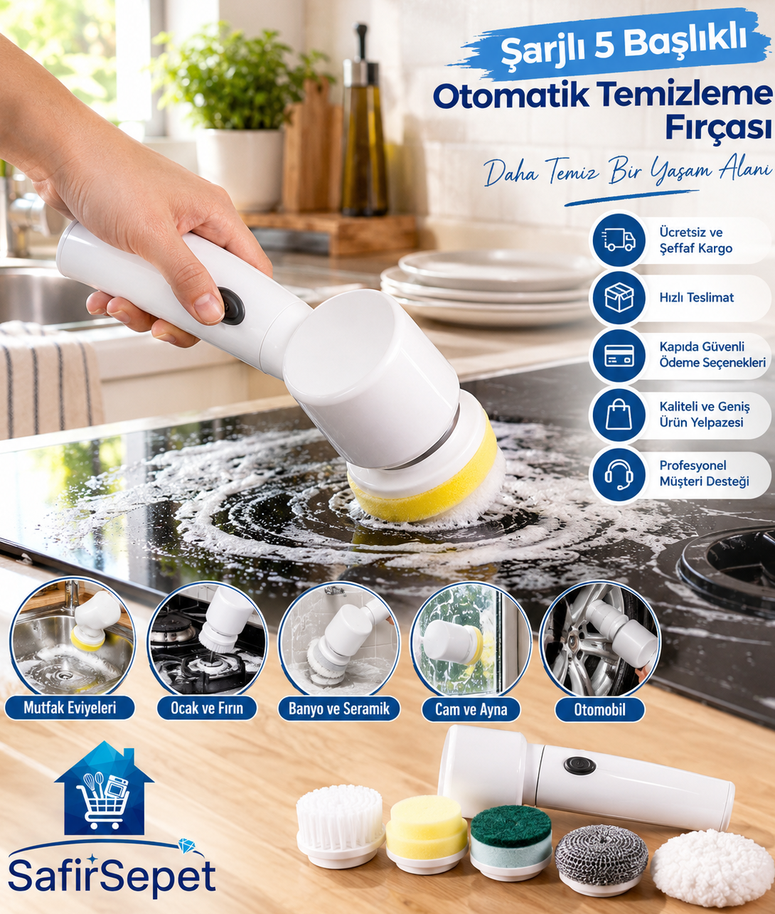 Otomatik Temizlik Fırçası ( Kablosuz ) - Görsel 2